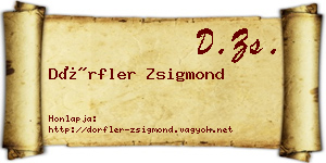 Dörfler Zsigmond névjegykártya
