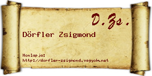 Dörfler Zsigmond névjegykártya