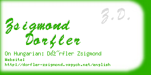 zsigmond dorfler business card